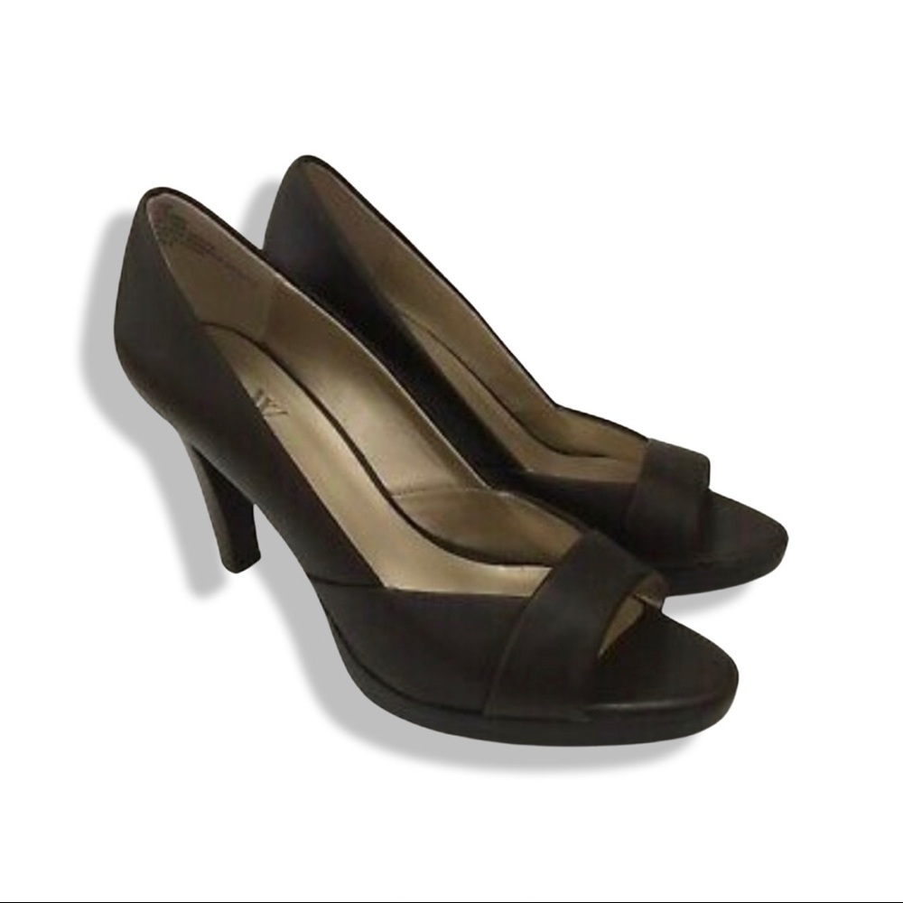 Worthington Brown 4” Open Toe Heels